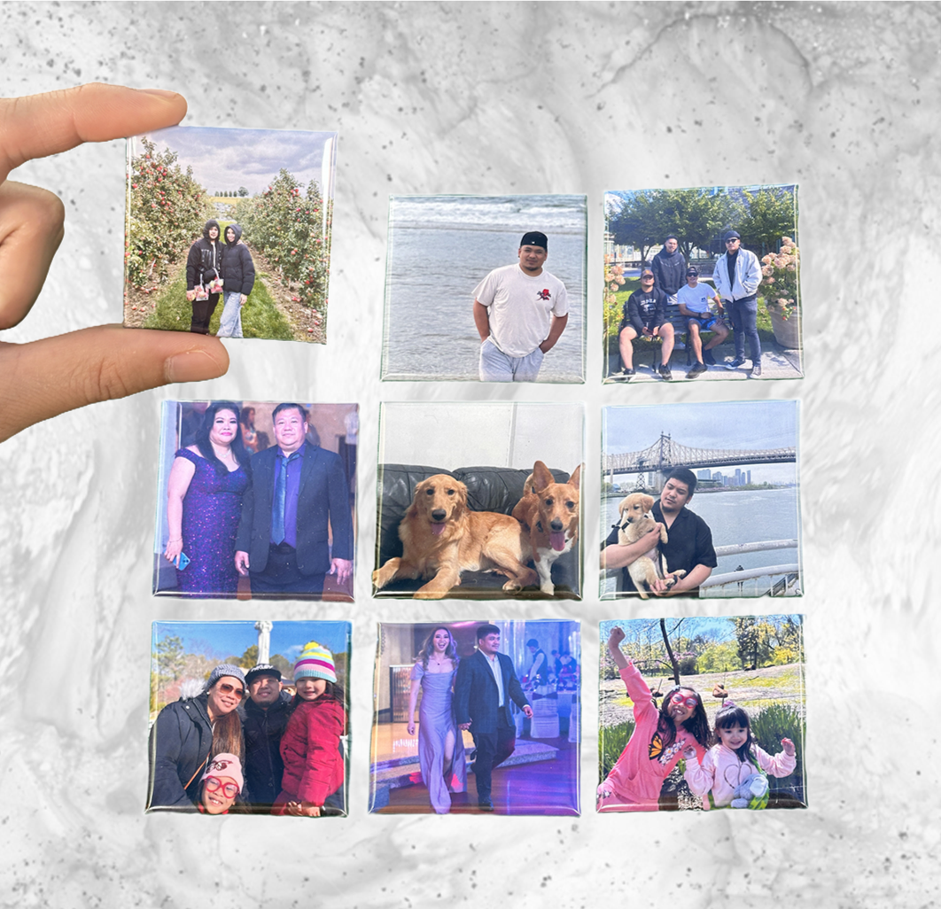 SET OF 9 CUSTOM PHOTO MAGNETS